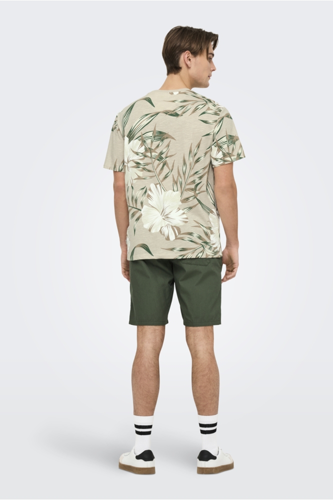 ONSKLOP REG SS FLORAL TEE NOOS 22022164 Silver Lining/LILY